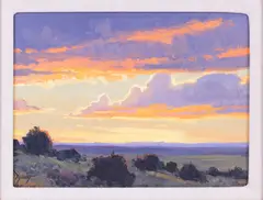 Sunset Over High Plains by David Schwindt, Oil on panel, offered Oct 2024