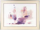Untitled Lavender Abstract by Jean RenÃ© Bazaine, Lithograph, offered Oct 2024
