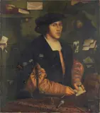 Master copy after the Hans Holbein the Younger's (German, c. 1497-1543) "Portrait of Georg Giese" from 1532. Circa by Hans Holbein, 1900, Oil on canvas, offered Oct 2024