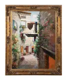 Untitled (Italian Street Scene) by John Singleton Cropsey, oil on canvas, sold Apr 2024