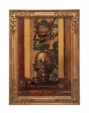 Masque de Guerre (War Mask) by Adolphe Crespin, oil on paper, sold Apr 2024