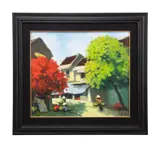 Street Corner by Quan Le, 2007, oil on canvas, sold Apr 2024