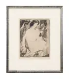 Untitled (Female Nude) by Arthur Bowen Davies, etching on paper, sold Apr 2024