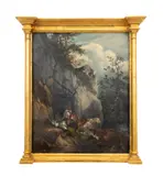 Untitled (Hunt Scene) by Robert Havell, oil on canvas, sold Apr 2024