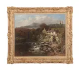 Stepping Stones by Walter E. Ellis, 1883, oil on canvas, sold Apr 2024