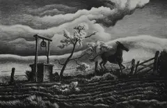Untitled by Thomas Hart Benton, lithograph on paper "Frisky Day", sold Jan 2019