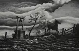 Untitled by Thomas Hart Benton, lithograph on paper "Frisky Day", sold Jan 2019