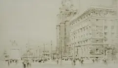 Untitled by William Walcot, 1923, drypoint etching on paper "Liverpool", sold Jan 2019