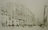 Untitled by William Walcot, 1923, drypoint etching on paper "Park Avenue", sold Jan 2019
