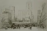 Untitled by William Walcot, 1923, drypoint etching on paper "Forty-Second Street", sold Jan 2019