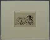 Untitled by Auguste Brouet, etching on paper "Les Trois Roulottes", sold Jan 2019