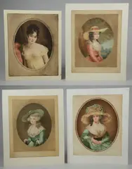 Untitled by Samuel Arlent Edwards, mezzotint portraits of women on paper, sold Jan 2019