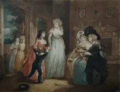 Untitled by Samuel Arlent Edwards, mezzotint on paper "A Visit to the Boarding School", sold Jan 2019