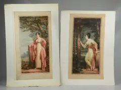 Untitled by Samuel Arlent Edwards, mezzotint oblong portraits of women on paper, sold Jan 2019