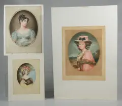 Untitled by Samuel Arlent Edwards, mezzotint portraits of women on paper, sold Jan 2019