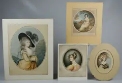 Untitled by Samuel Arlent Edwards, mezzotint portraits on paper, sold Jan 2019