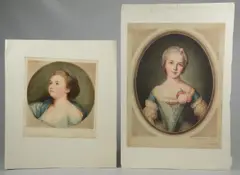 Untitled by Samuel Arlent Edwards, mezzotint portraits of women on paper, sold Jan 2019