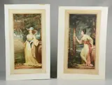 Lady Dudgeon" and "Lady Lloyd by Samuel Arlent Edwards, mezzotint oblong portraits of women on paper, sold Jan 2019