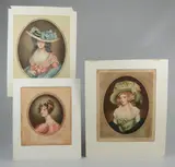Untitled by Samuel Arlent Edwards, mezzotint portraits of women on paper, sold Jan 2019