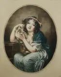 Untitled by Samuel Arlent Edwards, mezzotint print on paper "Sympathy", sold Jan 2019