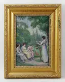 In de tuin" (In the Garden) by Maurice Jean Lefebvre, oil on panel, sold Oct 2022