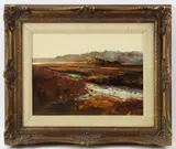 Essex marsh by John Charles Terelak, oil on board, sold Oct 2022