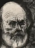 Self-Portrait by Jim Dine, engraving, sold Mar 2021