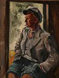 Portrait of a Sailor Smoking by Otto Klar, 1943, oil on board, sold Mar 2021
