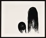 Abstract Composition with Two Black Forms by Nandipha Mntambo, 2009, acrylic on paper, sold Mar 2021