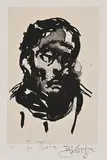 Portrait by William Kentridge, lithograph, sold Mar 2021