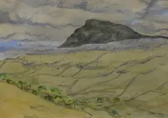 Untitled by Vivien White, 1945, Watercolour, untitled, landscape with scarr, signed and dated, sold Aug 2026
