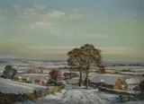 Snow Scene by Max Hofler, Oil on board, sold Aug 2026