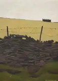 Untitled by Derek H. Wilkinson, Oil on board, a study of a dry stone wall with distant hill farm, signed and dated, sold Jul 2026