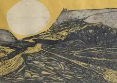 Slatescape by Phil Greenwood, Etching 'Slatescape', a study of a slate mine, signed and dated, sold Jul 2026