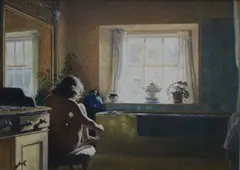 Painting Nails by Stephen J. Darbishire, oil on board, sold Jul 2026