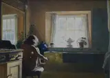 Painting Nails by Stephen J. Darbishire, oil on board, sold Jul 2026