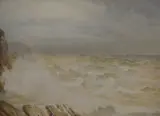 Untitled by Tom Ball, Watercolour, a dramatic Cornish seascape, dated, sold Jul 2026