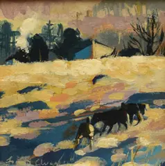Terriers, Sizergh Fell by Fiona Clucas, Acrylic on board, sold Jun 2026