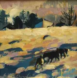 Terriers, Sizergh Fell by Fiona Clucas, Acrylic on board, sold Jun 2026