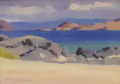 Ross of Mull from Iona by Phillip Macleod-Coupe, Oil on board, sold Jun 2026