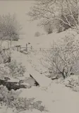 Winter Walk by Elizabeth Walsh, ink, sold Jun 2026