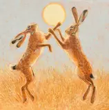 Boxing Hares by Geoffrey Smith, Oil on canvas, sold Jun 2026