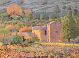 Provence Vineyard by Don Bastow, Acrylic on board, sold Jun 2026
