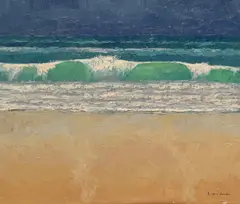 Breaking Waves, Cornwall by Geoffrey Smith, Oil on board, sold Jun 2026