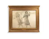 Bt., a.r.a., r.w.s. (1833-1898) spes and daphne by Edward Burne-Jones, Pencil on two joined sheets of paper laid on linen, wrapped around a wooden board, sold Jun 2026