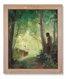 Peeping pan by Ernest Henry Thomas, oil, sold May 2026