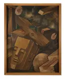 Stilleben holz by Walter Georg Kostka, Oil on board, sold May 2026