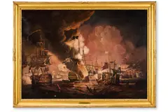 The battle of the nile by Richard Barnett Spencer, oil, sold May 2026
