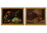 Still life of fruits by Frederick J. Stanier, oil, sold May 2026