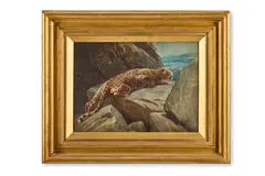 A leopard hunting by night by Arthur Wardle, Watercolour over pencil with gum arabic and with scratching out, on paper, sold May 2026